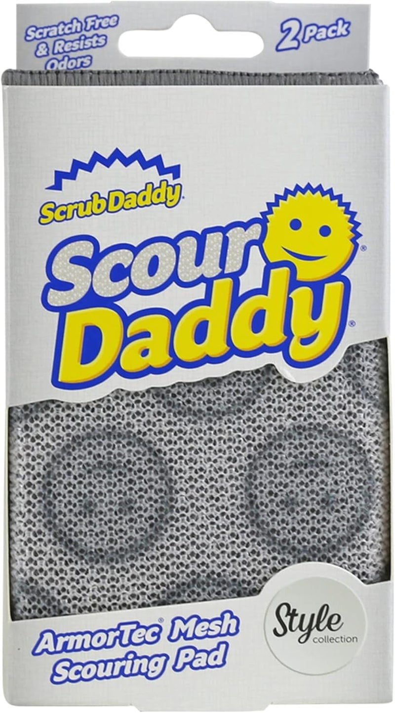 Scrub Daddy ستايل سكوار دادي، إسفنجات تنظيف غير خادشة، وسادات تنظيف، إسفنجات مطبخ للأطباق، منظف مقلاة لغسل الأطباق، مستلزمات التنظيف، إسفنجات للأطباق، عبوة من 2 - Image 1
